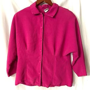 Vintage Hot Pink Button-Up Top